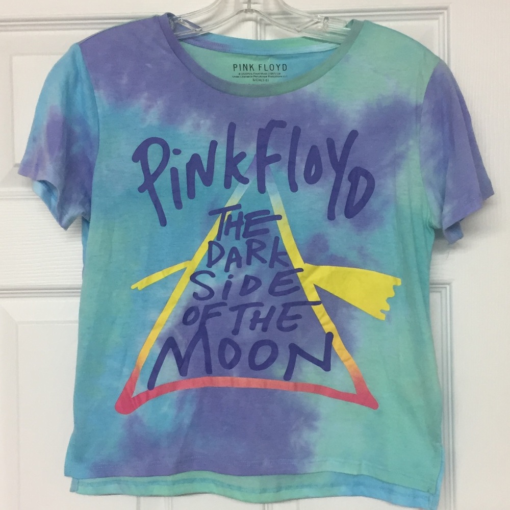 Pink Floyd Tie Dye Graphic Band Tee T-shirt Cropped SOFT Sz XS and Small NWT